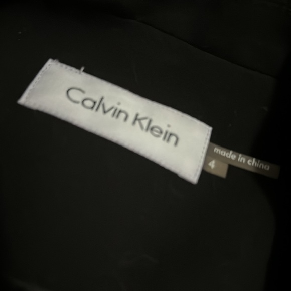 Calvin Klein Blazer-Black-Sz 4-Gold Tone Buckle Closure-Lined-EUC - Picture 12 of 16